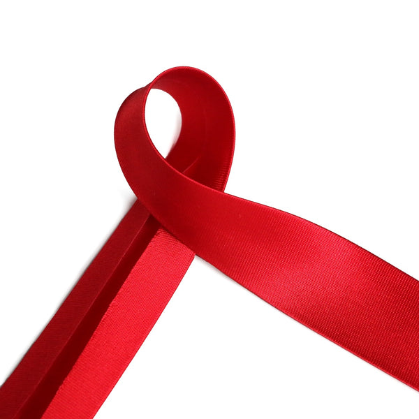 Satin Bias Binding - Red - sold by the metre