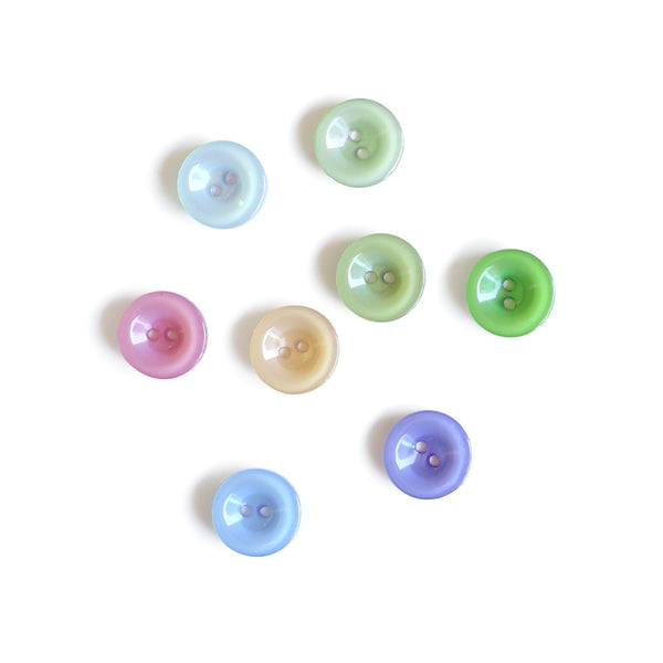 Curved Jelly Button - Assorted Colours - 13mm