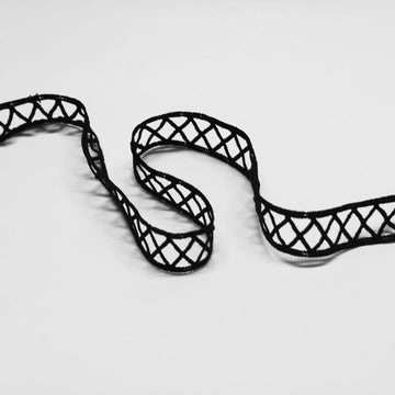 Insertion Guipure Diamond Trim - Black - 20mm