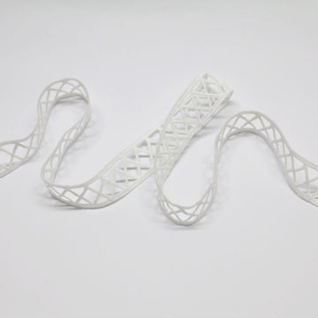 Insertion Guipure Diamond Trim - White - 20mm