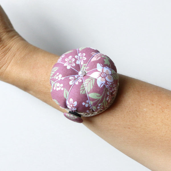 Wrist Pin Cushion - Berry Floral