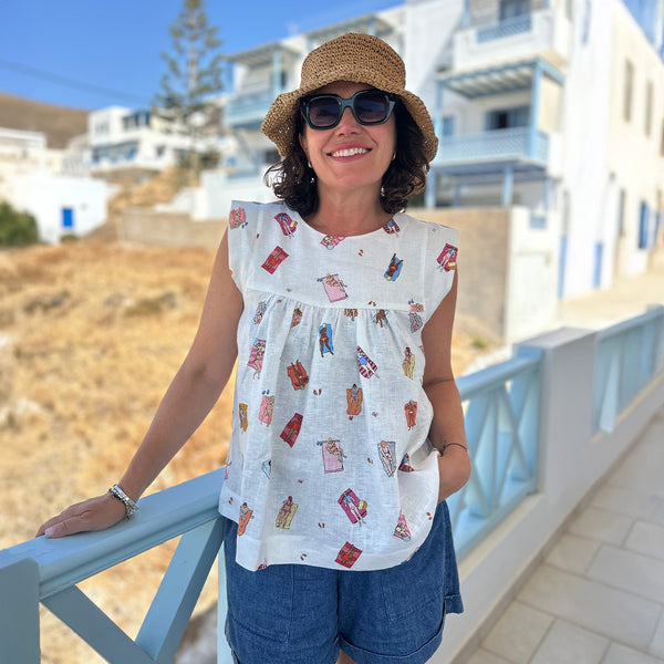 Sunbathers Printed Linen