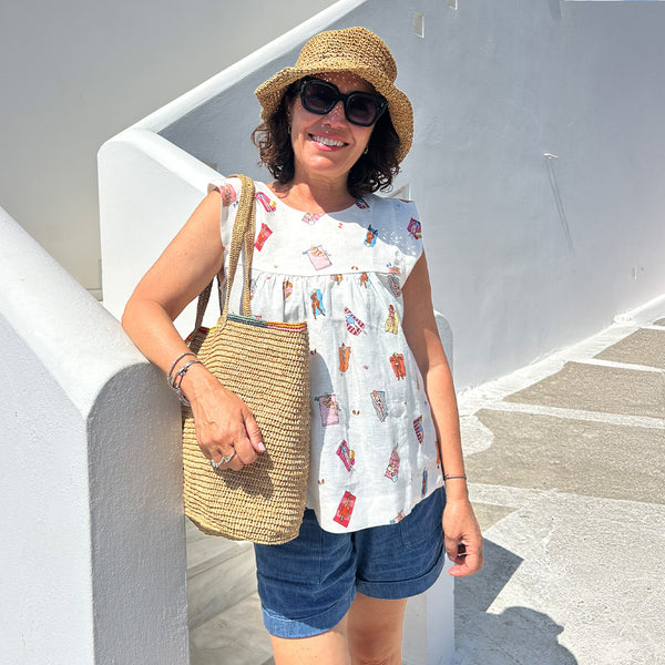 Sunbathers Printed Linen