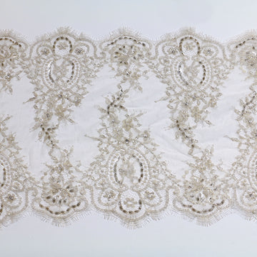 Gilt/Ivory Beaded Lace Trim