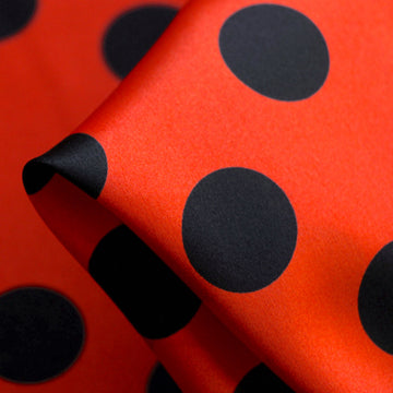 Spotted Orange Silk Satin