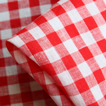 Mina Check Cherry Washed Linen