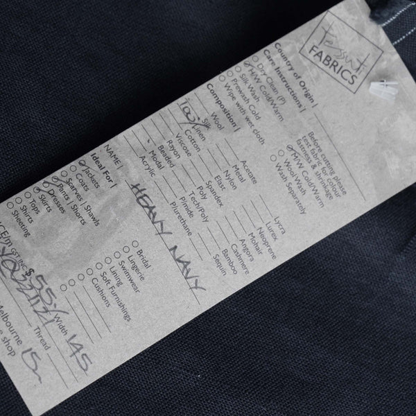 Heavy Navy Linen