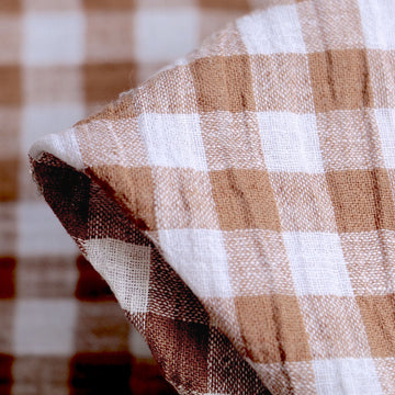 Boxed Caramel Crinkle Linen