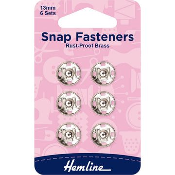 Hemline -  Snap Fasteners (Nickel) - 13mm