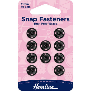 Hemline -  Snap Fasteners (Black) - 11mm