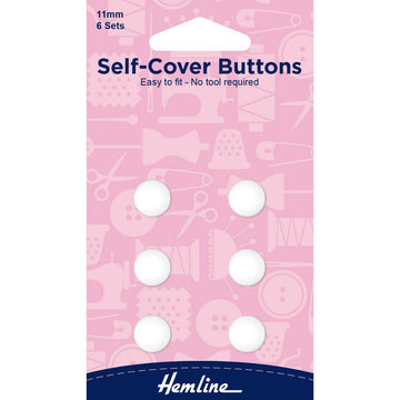 Hemline - Self-Cover Buttons (White) - 11mm