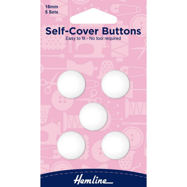 Hemline - Self-Cover Buttons (White) - 18mm