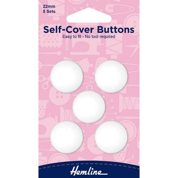 Hemline - Self-Cover Buttons (White) - 22mm