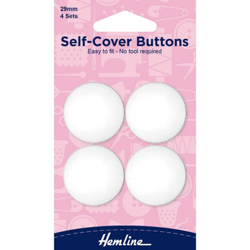 Hemline - Self-Cover Buttons (White) - 29mm