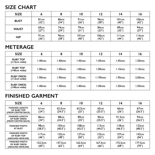 Ruby Dress/Top Pattern