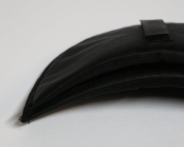 Black Covered Shoulder Pads with Velcro - 7mm