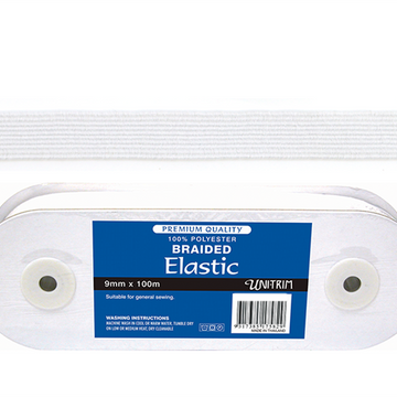 Braided Elastic (8mm) - White
