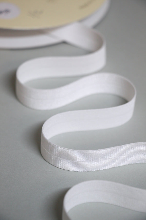 18mm Stretch Fold-Over Binding - Ivory