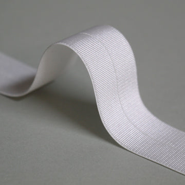 24mm Stretch Fold-Over Binding - White