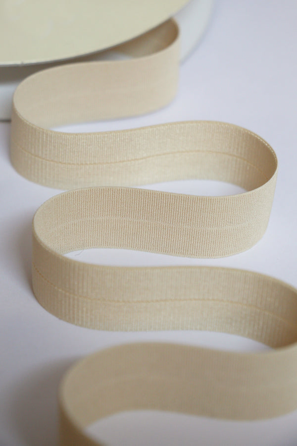 24mm Stretch Fold-Over Binding - Beige
