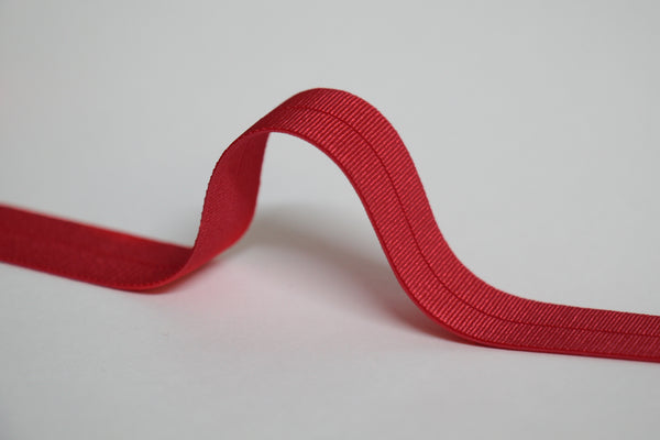 24mm Stretch Fold-Over Binding - Real Red