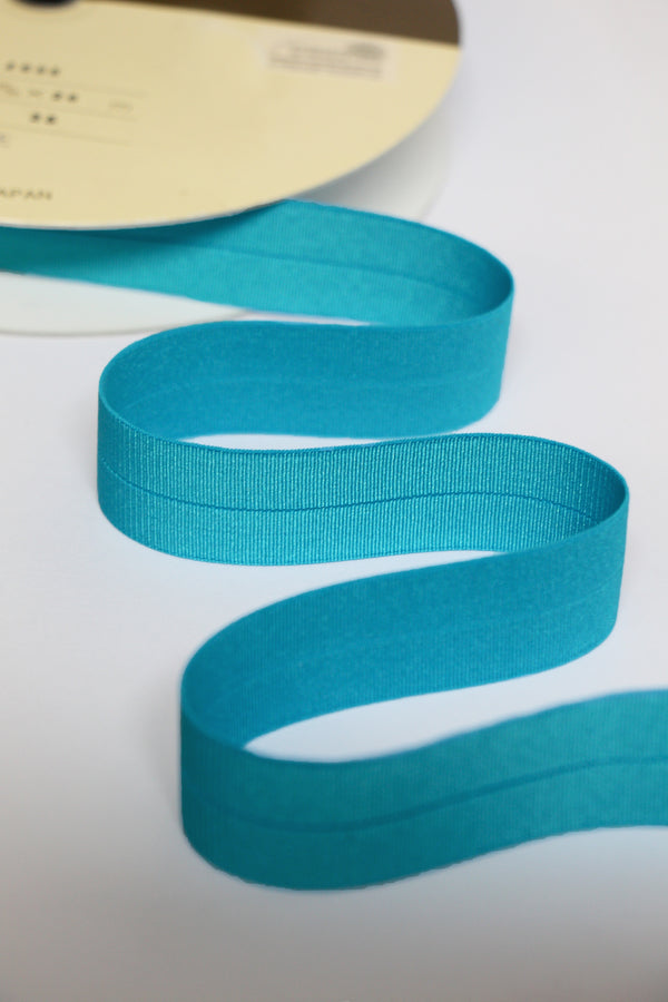 24mm Stretch Fold-Over Binding - Turquoise