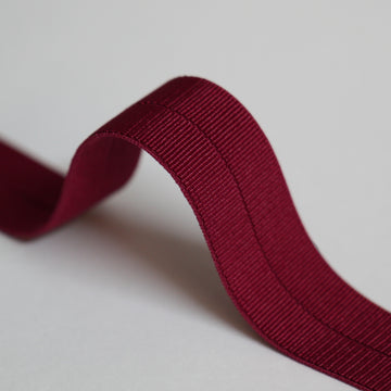 18mm Stretch Fold-Over Binding - Wine Red