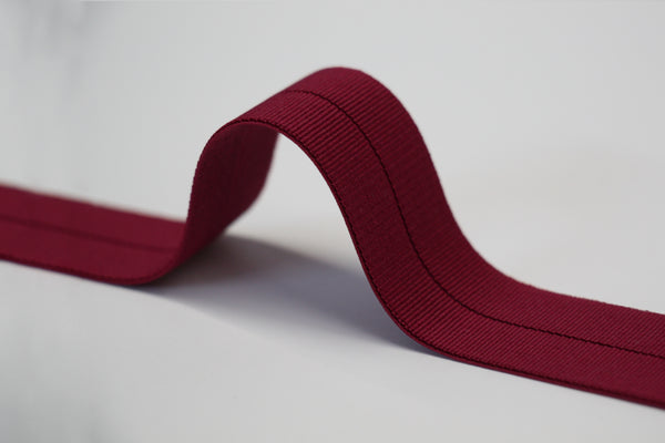 24mm Stretch Fold-Over Binding - Wine Red