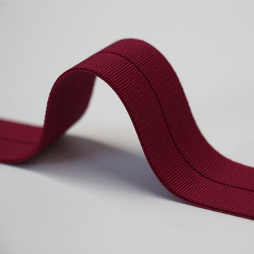 24mm Stretch Fold-Over Binding - Wine Red