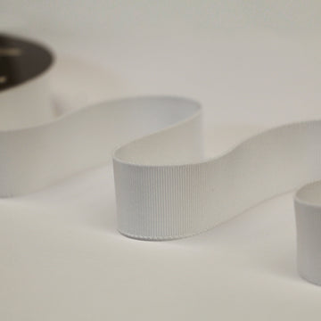 25mm Grosgrain Ribbon - White