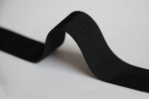 18mm Stretch Fold-Over Binding - Black