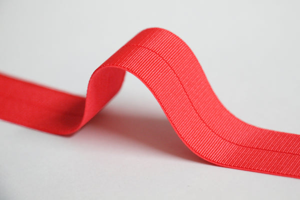 24mm Stretch Fold-Over Binding - Coral