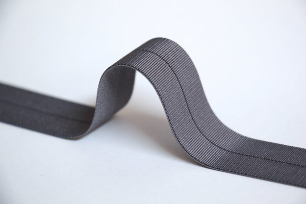 24mm Stretch Fold-Over Binding - Mid Grey