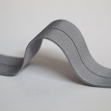 24mm Stretch Fold-Over Binding - Silver Grey