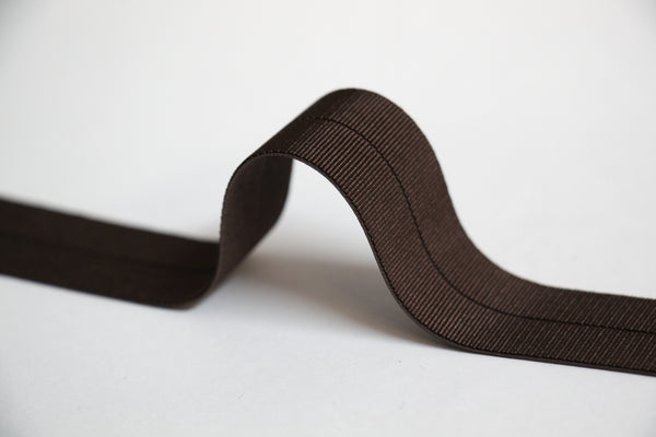 24mm Stretch Fold-Over Binding - Chocolate Brown