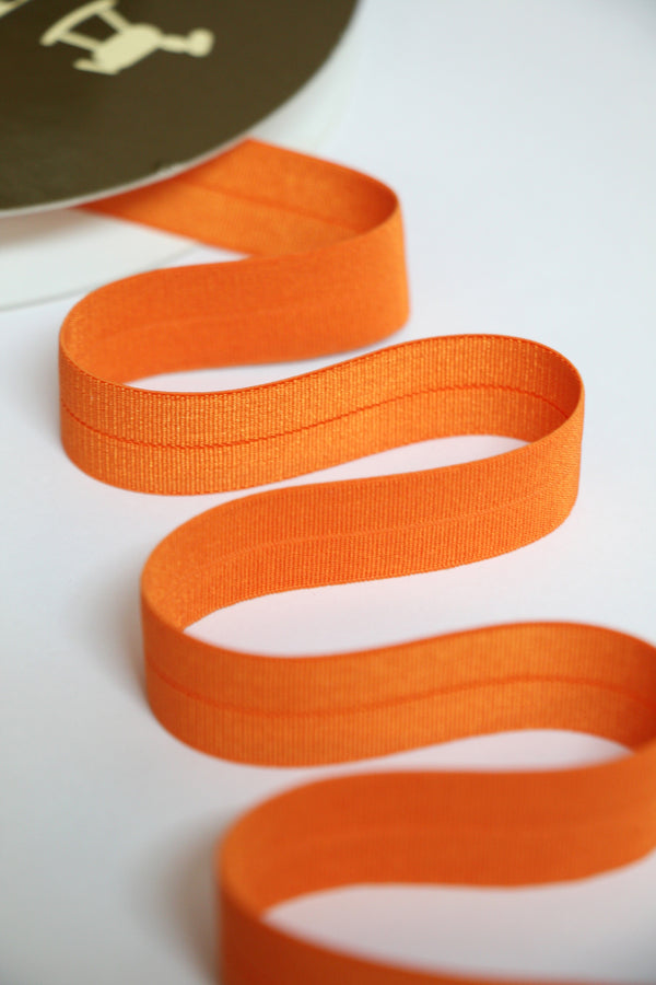 18mm Stretch Fold-Over Binding - Orange