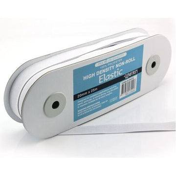 High Density Non-Roll Elastic (20mm) - White