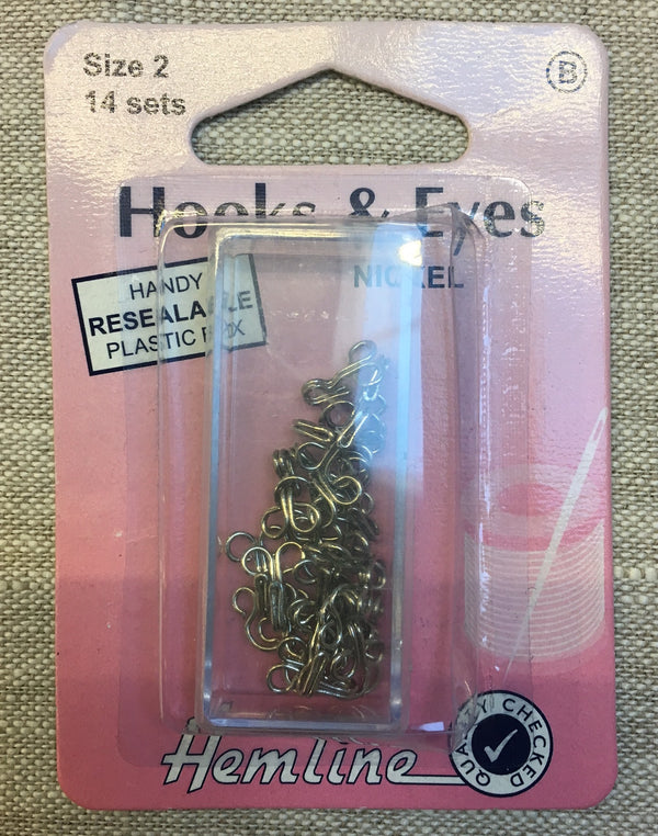 Hooks and Eyes - Size 2 - Nickle  Available in sizes 0, 1, 2, 3