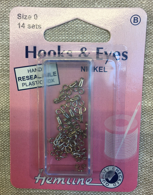 Hooks & Eyes - Size 0 (Nickel)