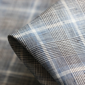 Nieve Check Linen - Nero/Blu