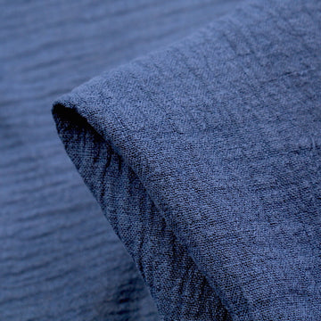 Delft Blue Crinkle Linen