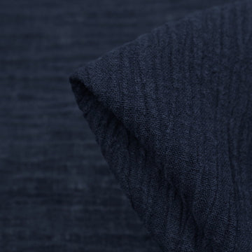 Navy Crinkle Linen