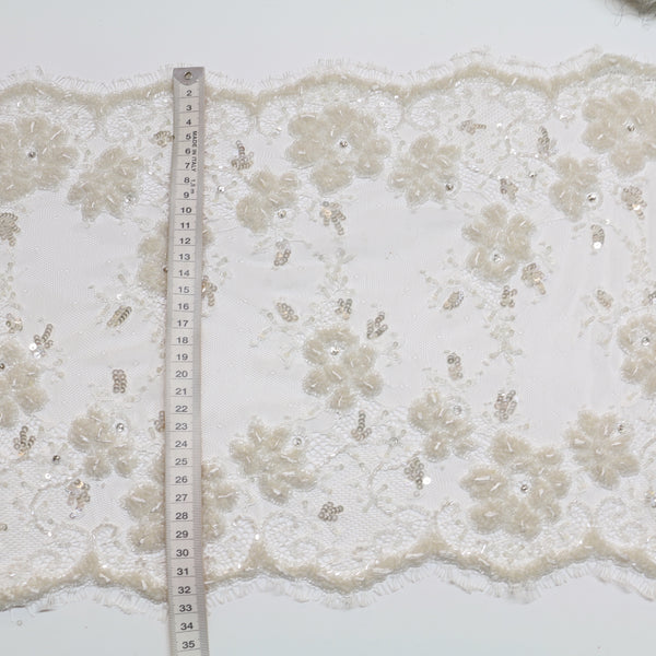 Tilly Beaded - Lace Trim - 35cm