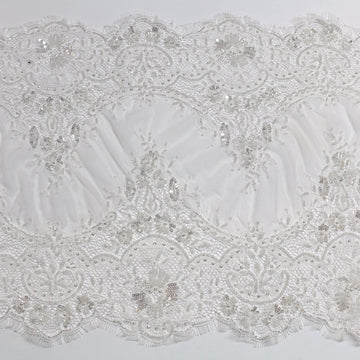 Luella Beaded Natural - Lace Trim - 35cm