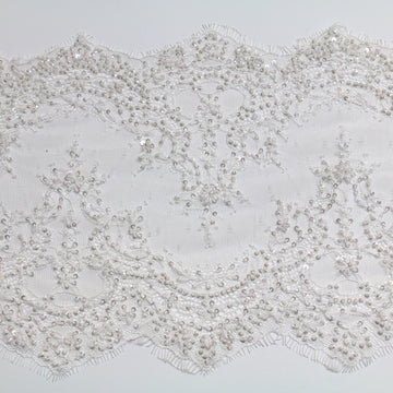 Emma Beaded Natural - Lace Trim - 25cm