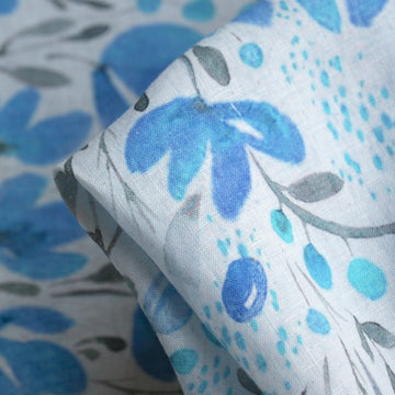 Blueberry Fields Washed Printed Linen