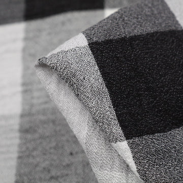 Black & White Check Crinkle Linen