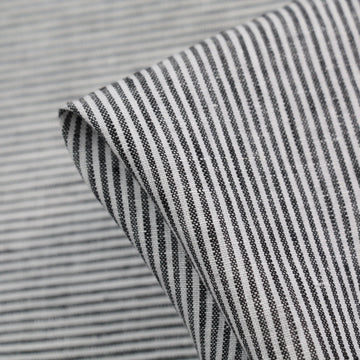 Black Night Stripe Linen