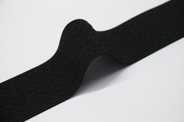 Fancy Elastic (50mm/2") - Black Ripple Textured