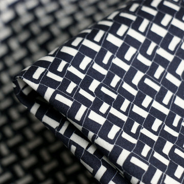 Quadri Navy Stretch Cotton